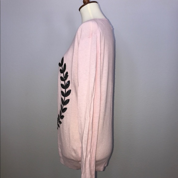 Wildfox Black Sequence Wreath Pink Sweater Sz M - Picture 3 of 6